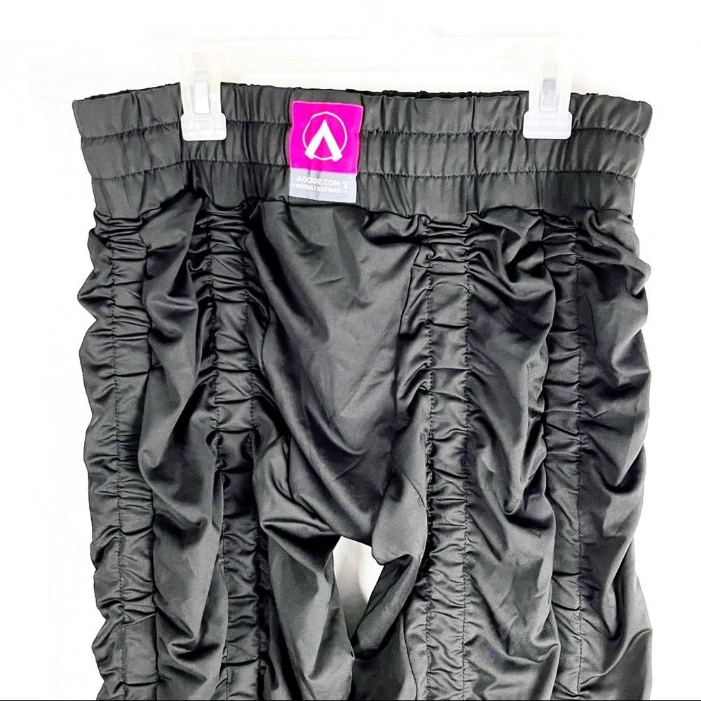 AGOGIE Black Ruched  Wearable Drawstring Waist Compression +40 Leggings Large - Picture 6 of 8